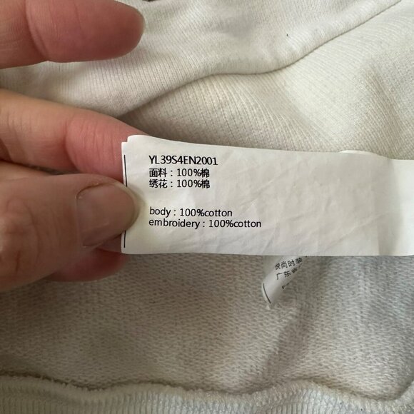 Urban Revivo Womens White Floral Embroidered Cotton Sweatshirt Size 8 - Picture 5 of 6